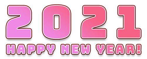 Różowy migający napis szczęśliwego nowego roku 2021